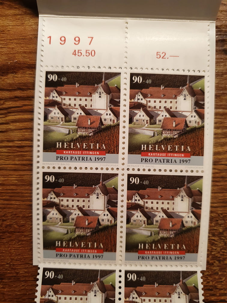 Schweiz Markenheftchen PP 1997 Nr. WII/9 Kartause Ittigen mit 10 x 0.90er – Bild 3