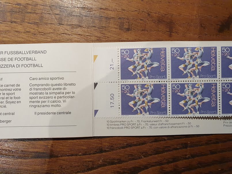 Schweiz Markenheftchen 1986 Pro Sport 10 x CHF 0.50 – Bild 2