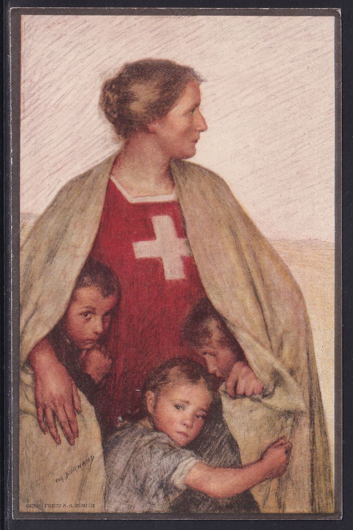 Schweiz Bundesfeierkarte 1917 Nr. 16 a "Helvetia" gestempelt 01.08. – Bild 2