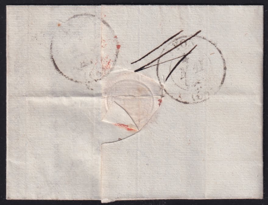 Vorphilatelie Österreich 21.4.1835 "Mezzo Lombardo (Tirol)" => "Lavis" => "Sardinien" => "Lyon" – Bild 2