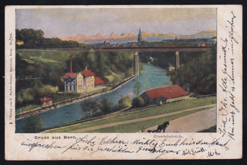 Schweiz Ansichtskarten Gruss aus Bern, Eisenbahnbrücke