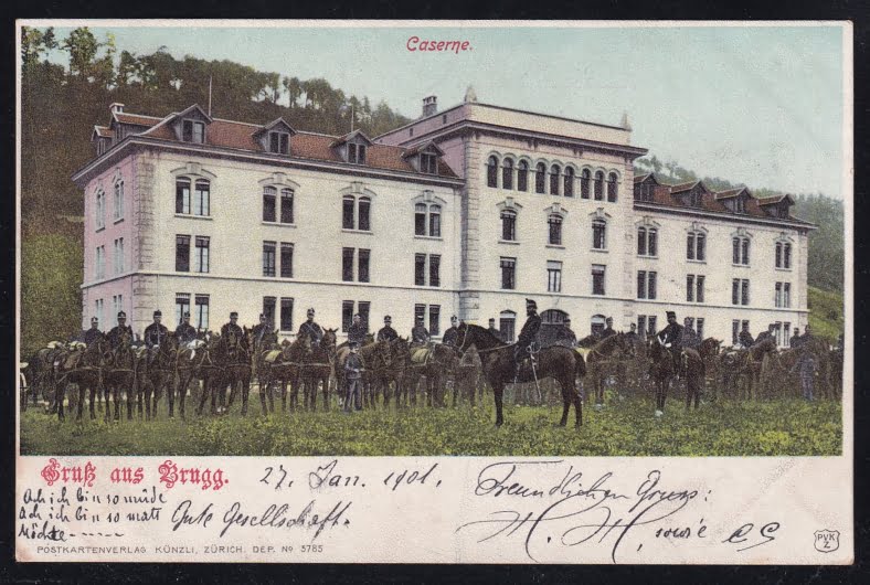 Schweiz Ansichtskarten, Gruss aus Brugg, Caserne