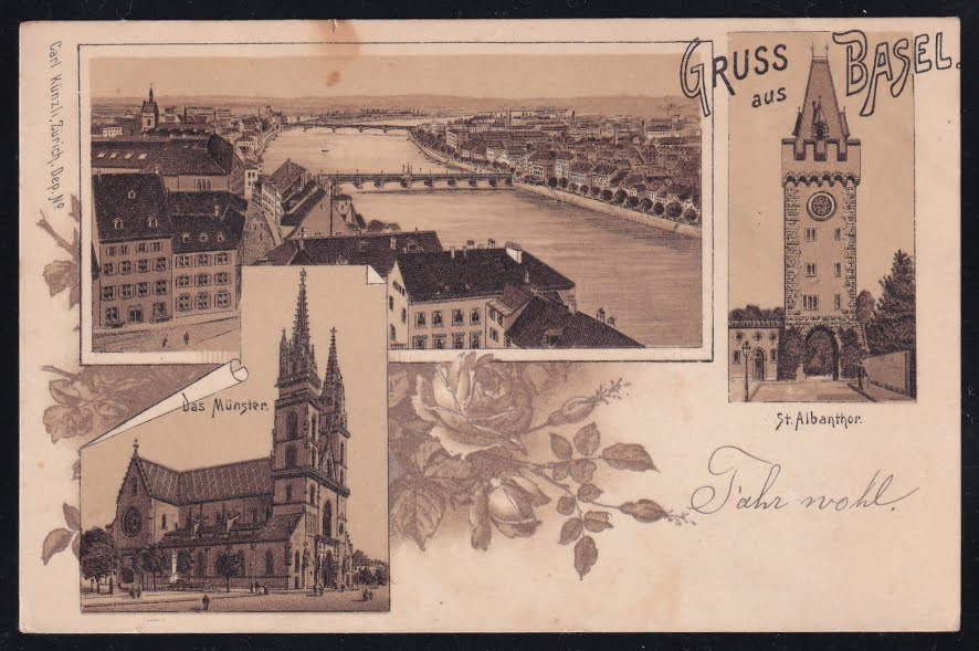 Schweiz Ansichtskarten, Lithokarte, Gruss aus BASEL