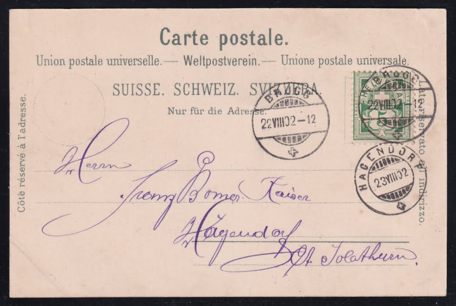 Schweiz Ansichtskarten, Lithokarte, Gruss aus Brugg – Bild 2