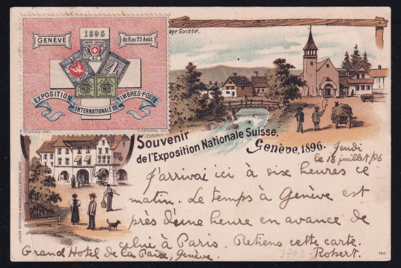 Schweiz Lithographie 1896, Souvenir de la Exposition