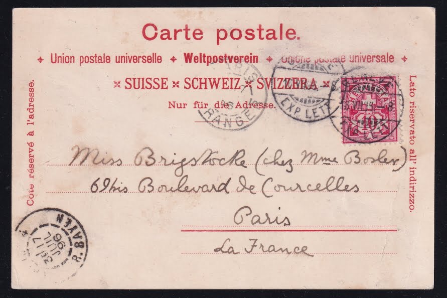 Schweiz Lithographie 1896, Souvenir de la Exposition – Bild 2