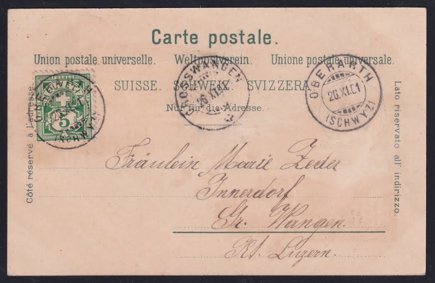 Schweiz Lithographie Gruss aus ARTH GOLDAU – Bild 2