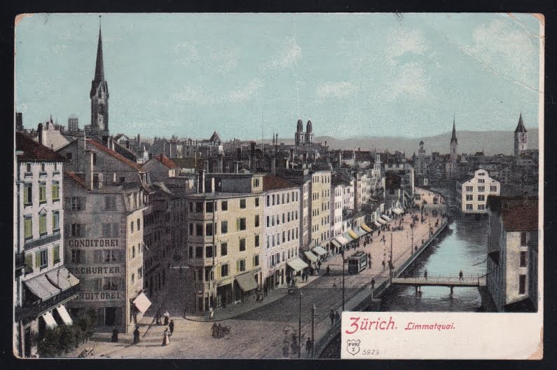 Schweiz Lithographie ZÜRICH LIMMATQUAI