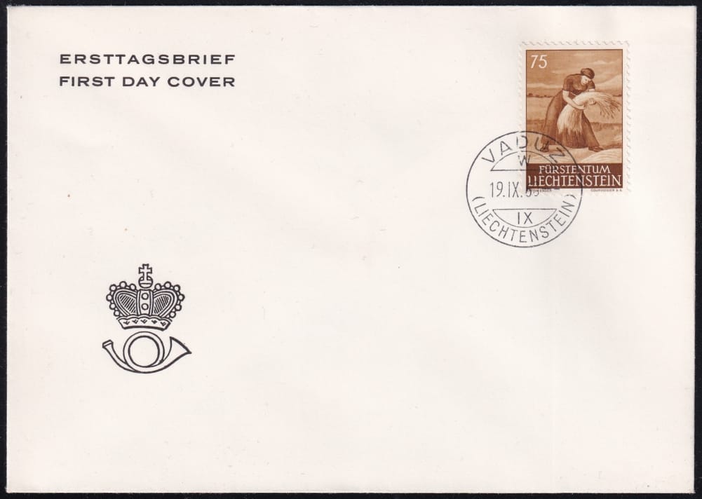 Liechtenstein Freimarken 1960, Nr.332, unadressierter FDC