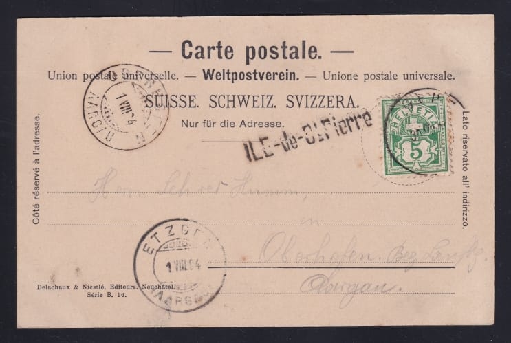 Schweiz Ansichtskarte, Ile de St.-Pierre, sw Foto – Bild 2