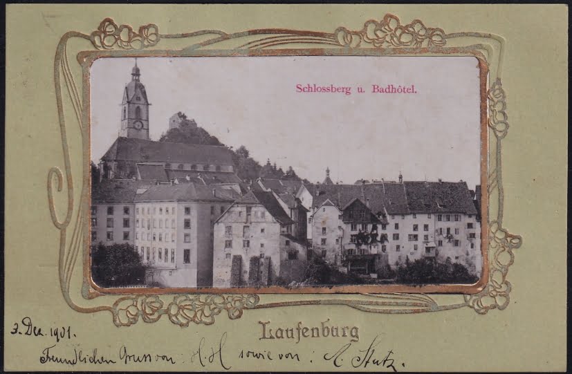 Schweiz Ansichtskarten, Laufenburg Schlossberg und Badhotel