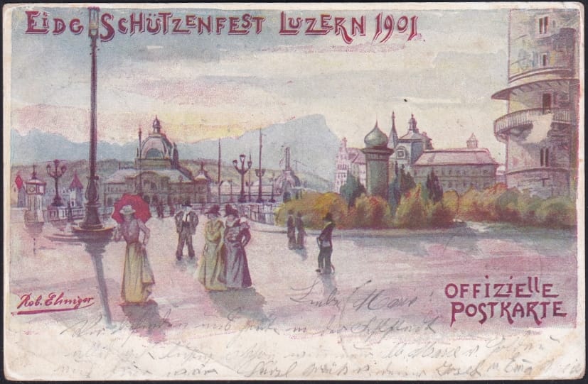 Schweiz Ansichtskarten, Litho, Eidg. Schützenfest Luzern