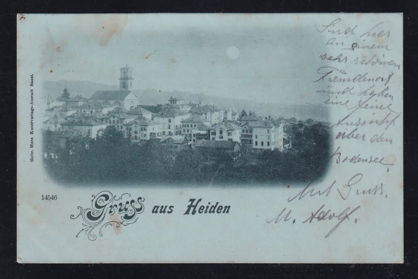 Schweiz Ansichtskarten, Lithokarte, Gruss aus Heiden