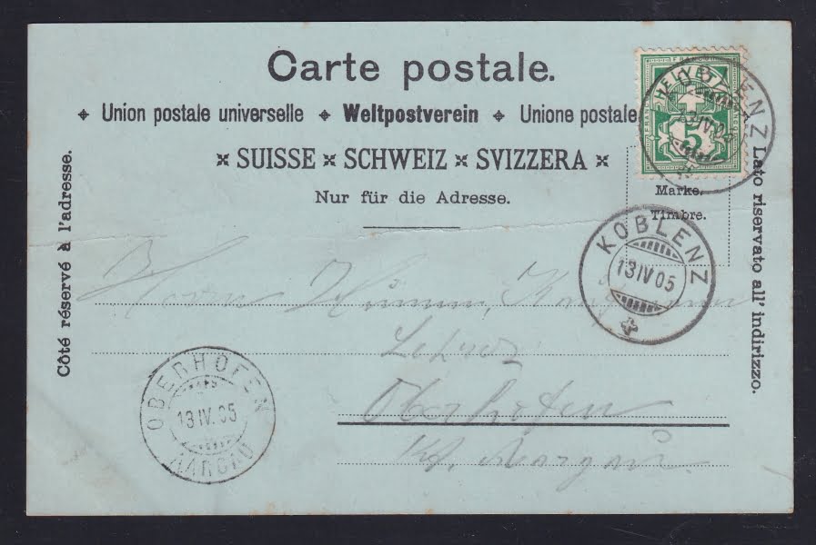 Schweiz Ansichtskarten, Lithokarte, Gruss aus Koblenz – Bild 2