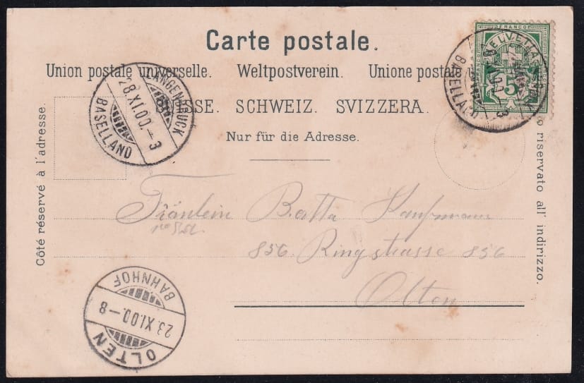 Schweiz Ansichtskarten, Lithokarte, Gruss vom Bidergarten – Bild 2