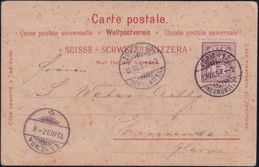 Schweiz Ansichtskarten, Lithokarte Souvenir Nationale Suisse – Bild 2