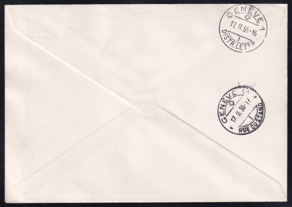 Schweiz Freimarken, illustrierter R-FDC 1955, Nr. 320-323 – Bild 2