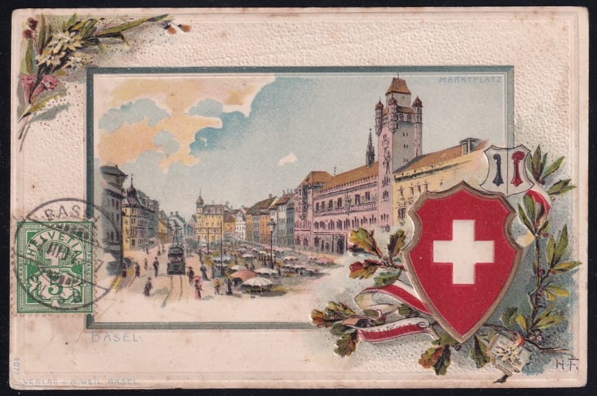 Schweiz Lithographie Basel, Marktplatz