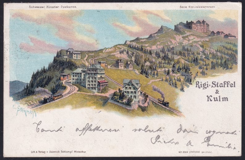 Schweiz Lithographien, Rigi-Staffel und Kulm
