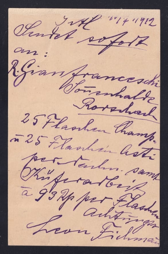 Schweiz, eingeschriebene Postkarte Nr.43 nach Weinfelden – Bild 2