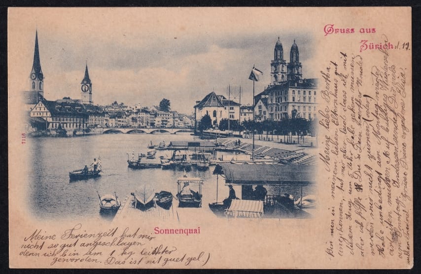Ansichtskarten Schweiz, Gruss aus Zürich - Sonnenquai