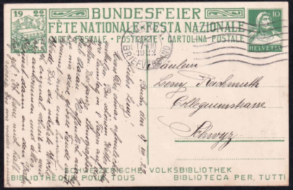 Schweiz Bundesfeierkarten 1921, Das Lesebuch, AARAU – Bild 2