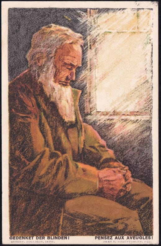 Schweiz Bundesfeierkarten 1923, Blinder Greis, FAIDO