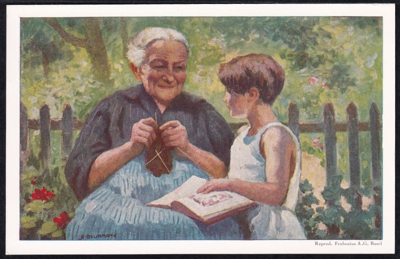 Schweiz Bundesfeierkarten 1928, Grossmutter mit Mädchen