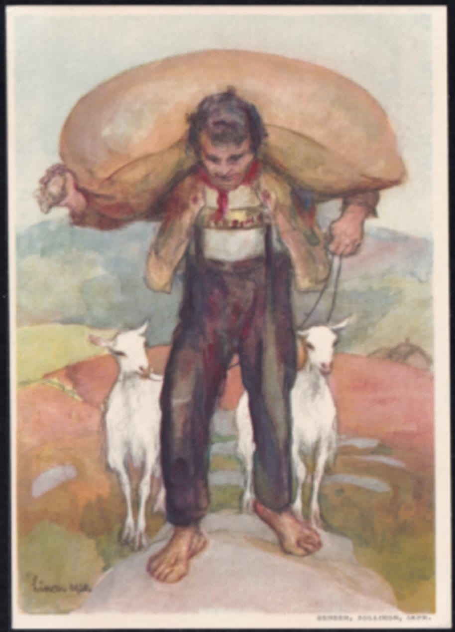 Schweiz Bundesfeierkarten 1931, Senn mit Ziegen, Dallenwil