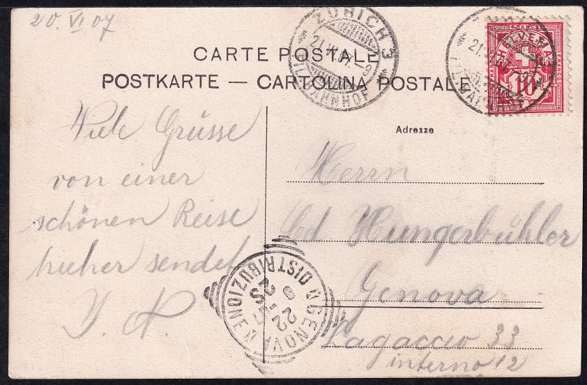 Ansichtskarte Schweiz 1907, Ragaz - Ruine Wartenstein mit Hotel, sw-Foto – Bild 2