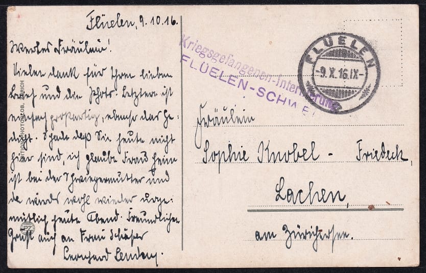 Ansichtskarte Schweiz 1916, Altdorf Dorfplatz mit Telldenkmal und Tram – Bild 2