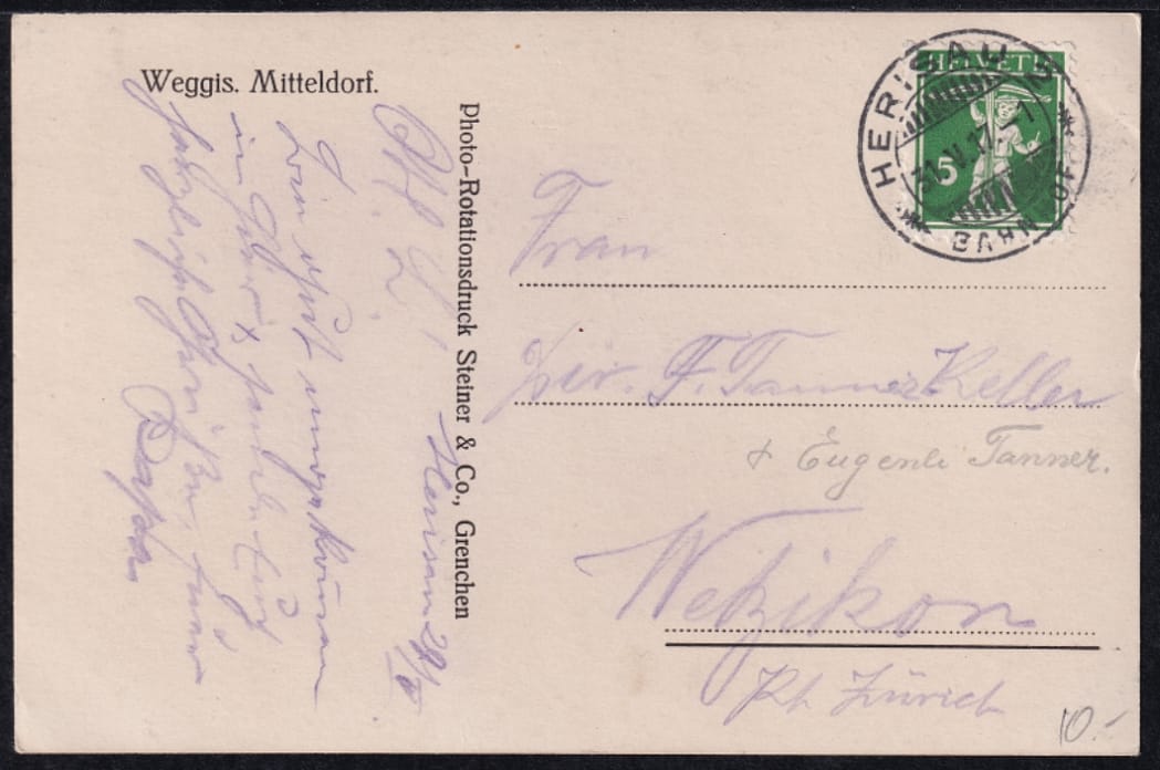 Ansichtskarte Schweiz 1917, Weggis, sw-Foto – Bild 2