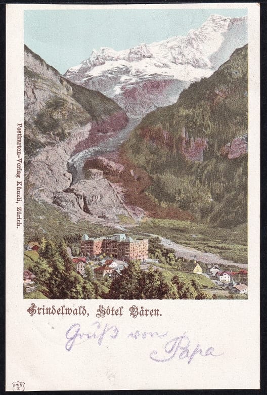 Ansichtskarten Schweiz 1903, Grindelwald, Hotel Bären farbig