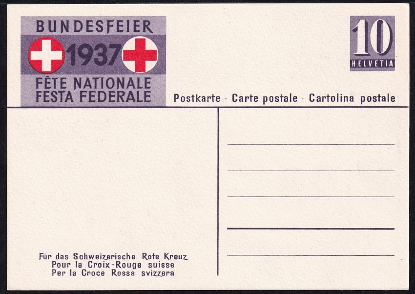 Schweiz Bundesfeierkarten 1937, Spielende Kinder, nicht gelaufen