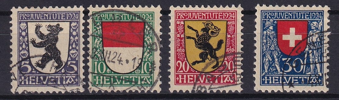 Pro Juventute 1924, Serie J29 - J32 sauber gestempelt