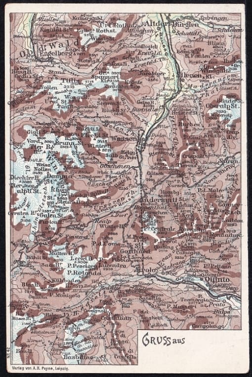 Litho farbig Ausschnitt Landkarte "Gruss aus ..."
