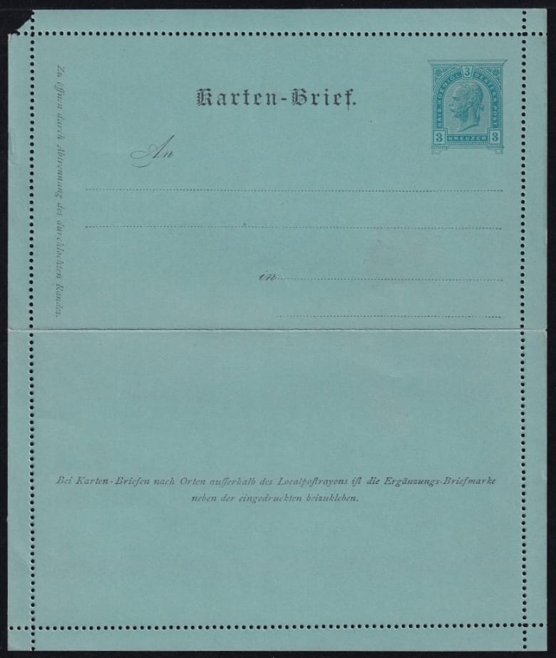 Österreich 1890 Kartenbrief Nr. K 15 ungebraucht – Bild 3