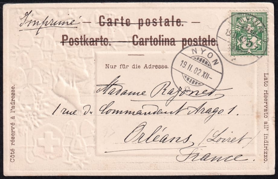Prägelitho 1902 Barque du Leman – Bild 2