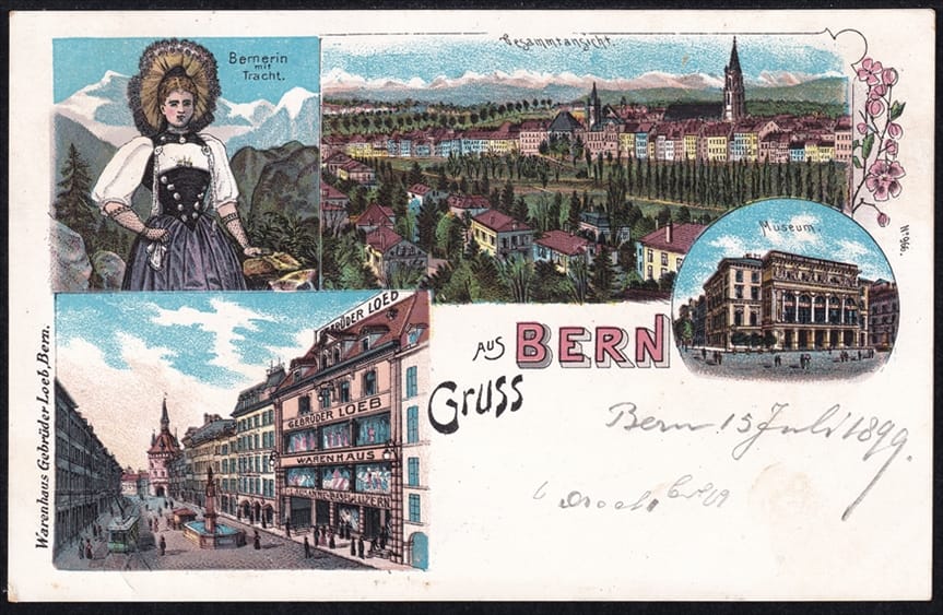 Lithokarten, Gruss aus Bern
