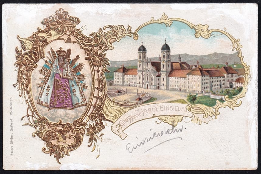 Lithokarten, Gruss aus Einsiedeln