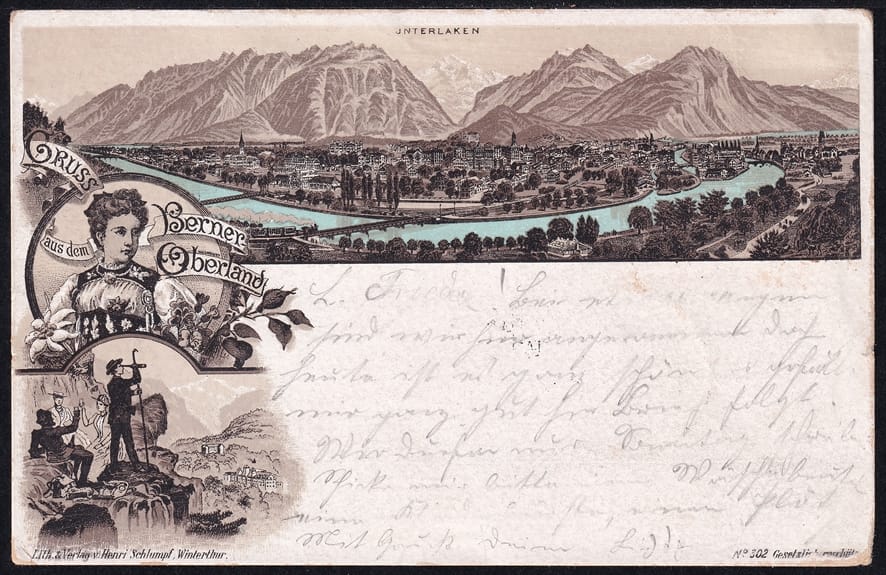 Lithokarten, Gruss aus dem Berner Oberland