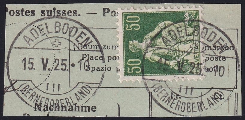 Schweiz 1925 Stempel ADELBODEN