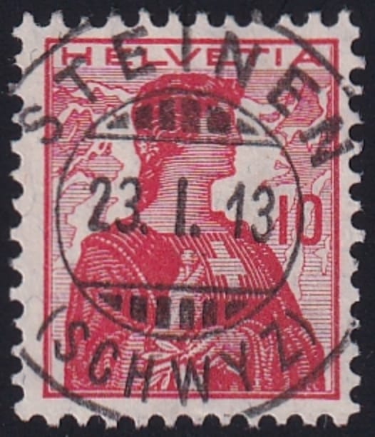 Schweiz 1913 perfekter Vollstempel STEINEN