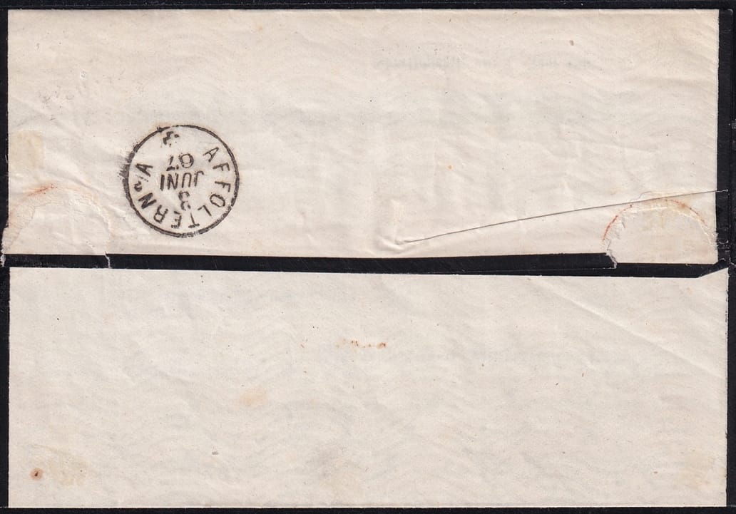 Schweiz, Abstempelungen, Fingerhutstempel HAUSEN, zentrisch auf Nr.28 – Bild 2