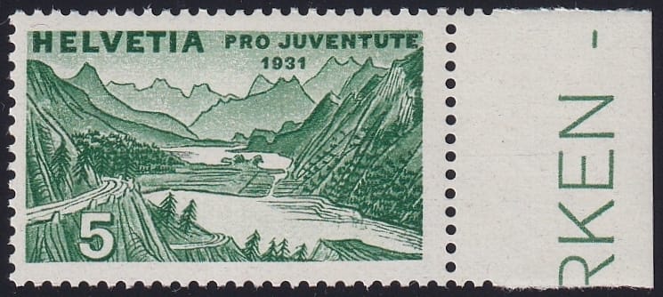 Schweiz Pro Juventute 1931 Pf. Nr. 57 2.03 mit Bogenrand postfrisch **