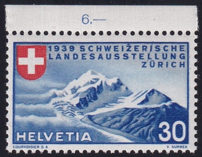 Schweiz 1938 SBK Nr. 221 Pf. 2.01 postfrisch ** Bogenrand