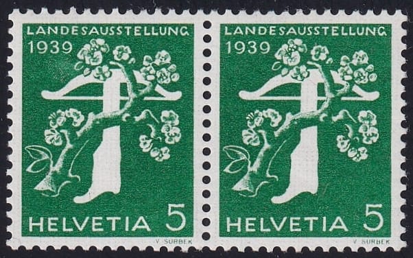 Schweiz 1939 SBK Nr. 228z Ret. 3.01 postfrisch **
