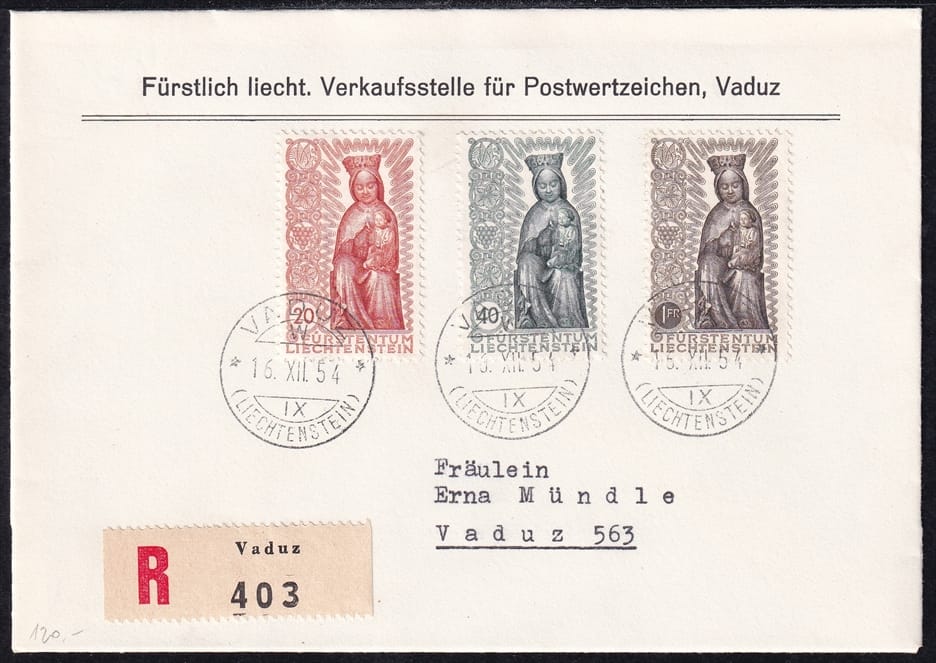 Liechtenstein, Freimarken, FDC, Nr.329-331
