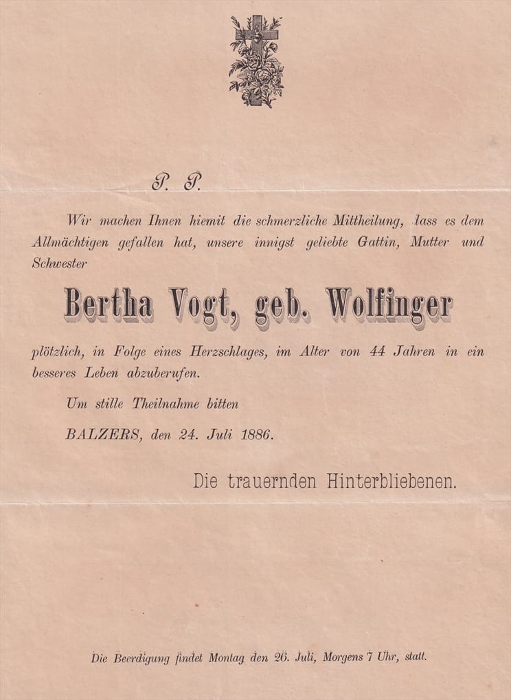 Liechtenstein, Freimarken, Vorläufer, Mi. Nr. 45 auf Trauer-Brief mit Ankunftsstempel – Bild 3