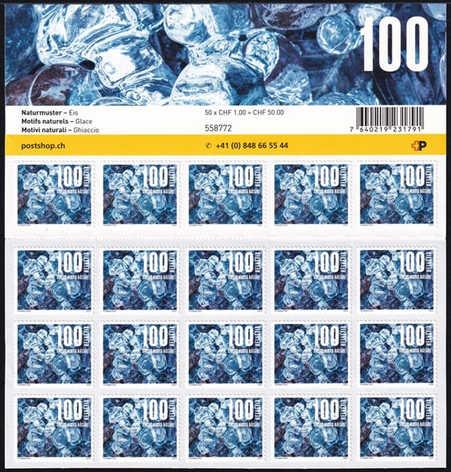 B-Post 100 x CHF 1.00er selbstklebende zum Frankieren